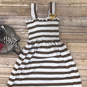 Voom By Joy Han Foxy Striped Dress White Gold
